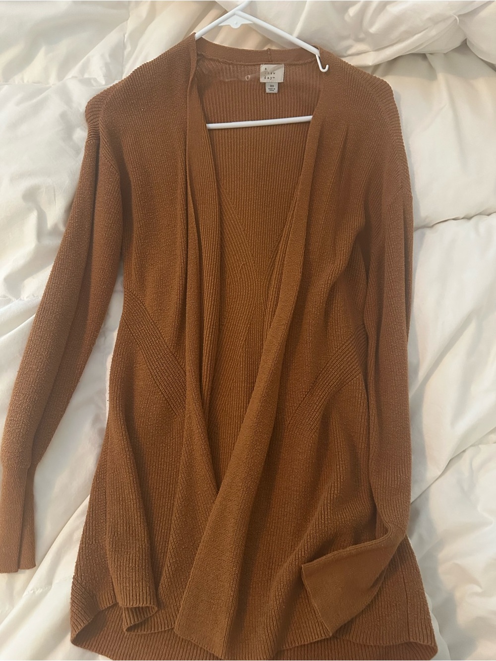 a new day Rust Brown Open-Front Draped Cardigan